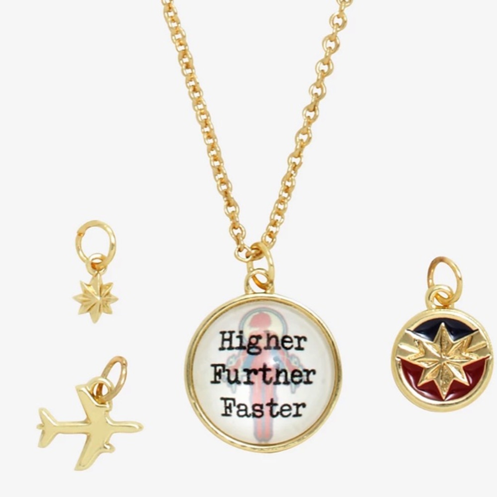 Marvel Captain Marvel Multi Charm Necklace Avengers‎ Hot Topic Ms. Marvel